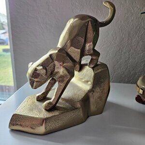 Gold Leopard Statue 8.5 x 8.5 inches